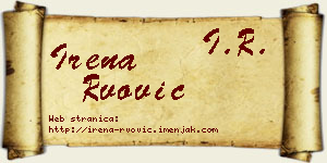 Irena Rvović vizit kartica